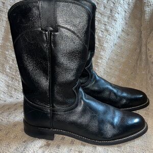 Justin black leather boots, size 6.5.